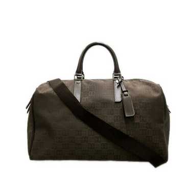 ★DAKS★ DAKS NYLON Black DD Logo Nylon Fabric Tote and Cros ANNIVERSARY CHECK WIDE TOTE BAG – DAKS