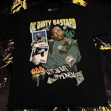 Vintage Ol Dirty Bastard Rap tee T Shirt Black 2 Side EG968