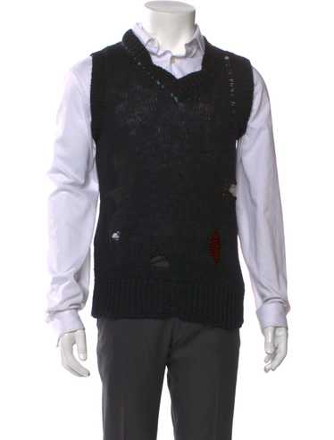 トップス RAF SIMONS 2015AW DISTRESSED KNIT VEST RAF SIMONS 2015AW DISTRESSED KNIT VEST