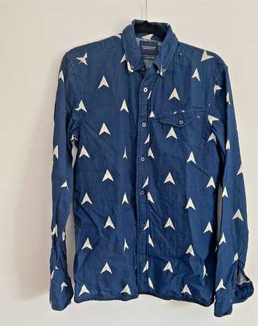 “Scotch & Soda” Washed Indigo グラフィックTシャツ Indigo Takenitra Back Print Indigo Pocket T-Shirt | BLUE BLUE JAPAN