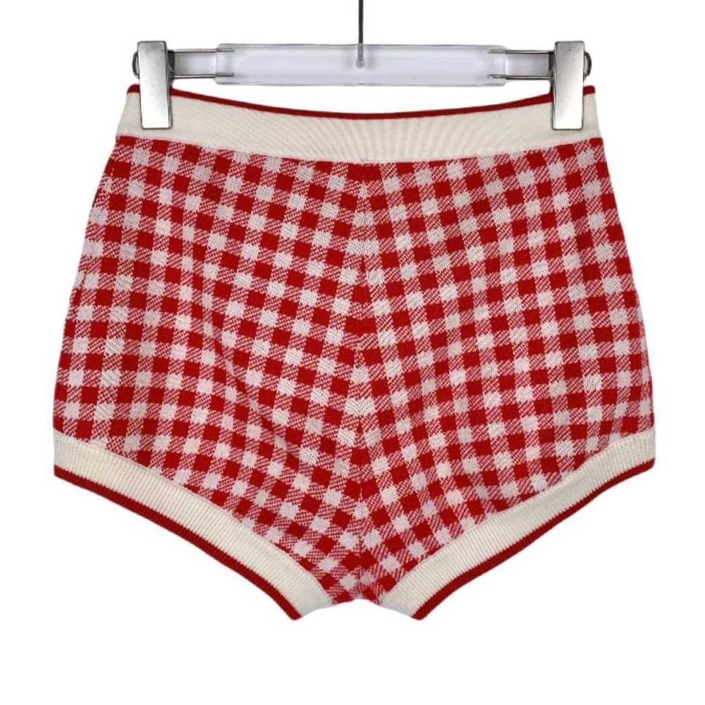 Miu Miu Miu Miu Red & White Checkered Cotton Knit… - image 8