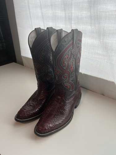 Painted Python Boot,real Python,with Belt - image 1