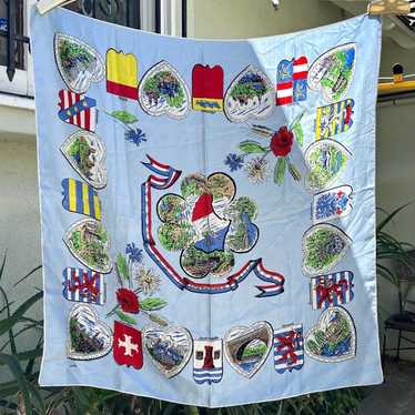 VINTAGE 1940’s Luxembourg Silk Handkerchief Scarf - image 1