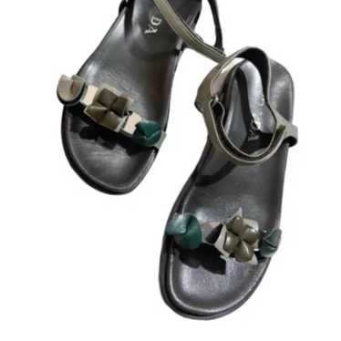 PRADA Suede Leather Flower Ankle Strap High Heels Sandals-Sz