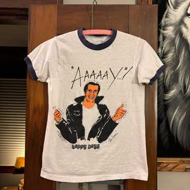 ▪70’s【HAPPY DAYS】VINTAGE TEE Vintage 1970's Happy Days / the Fonz Personalized Artwork