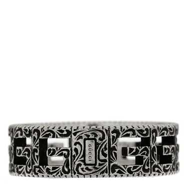 【GUCCI】Square G Sterling Wide Ring SILVER BLACK Wide ring with Square G in 925 sterling silver | GUCCI® US