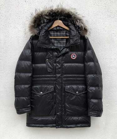 BURBERRY BLACK LABEL 毛皮ファーパーカー Used◇Burberry Black Label Fur Down Coat Men's Size M Black