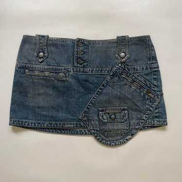 【DIESEL】5-Pocket Vintage Washing Denim Mini Skirt Petite Vintage Wash Pocket Denim Mini Skirt | Petite