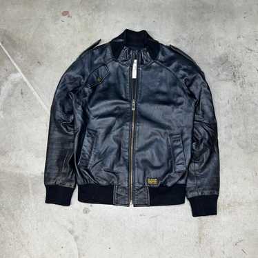 廃番　G-STAR RAW×マークニューソン　袖牛革　ピーコート　ブラック　M 廃番 G-STAR RAW×マークニューソン 袖牛革 ピーコート ブラック M