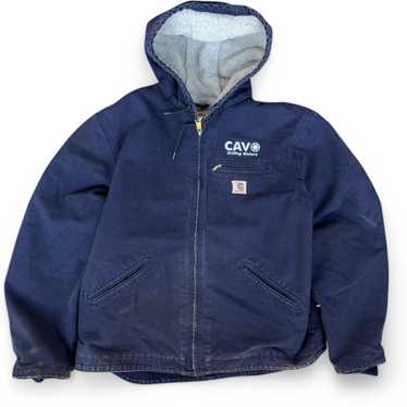 Carhartt ジャケット ビンテージ ネイビー 古着 00s Carhartt ウエスタン ヨーク パデッド ネイビー ダック