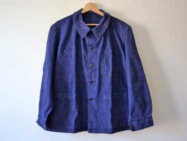 50s 60s French Work JKT 超希少 ブラックリネン ユーロ 50s 60s French Work JKT 超希少 ブラックリネン ユーロ