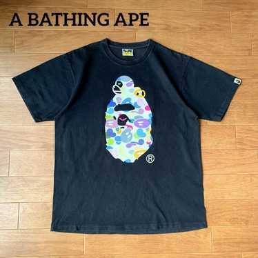 【AAPE by A BATHING APE】マルチ カモ プリント ロゴ Tシャツ♪ Multi camo BAPE logo Tシャツ Lサイズ a bathing ape エイプ