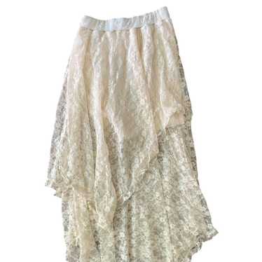 Vintage Women's Skirt - Cream/White - L – Vintage… - image 1