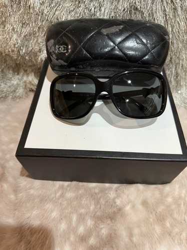 シャネル　CHANEL サングラス　60□17 135 CHANEL】シャネル サングラス ブラック ホワイトリボンモチーフ
