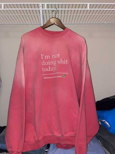 トップス VETEMENTS 23SS Not Doing Crewneck Sweat VETEMENTS Black 'I'm Not Doing Shit Today' Sweatshirt Vetements