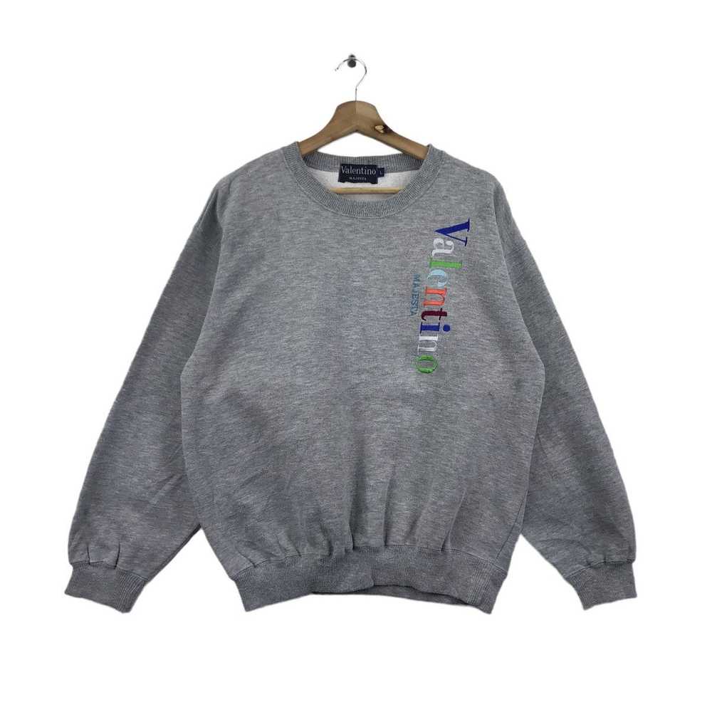 Vintage VALENTINO MAJESTA Embroidered Logo Grey Sweatshirt