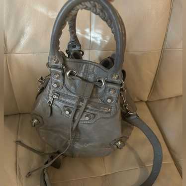 BALENCIAGA CITY シティ グレー Balenciaga City Bag | Grey Silver Designer Handbag - Luxe Du