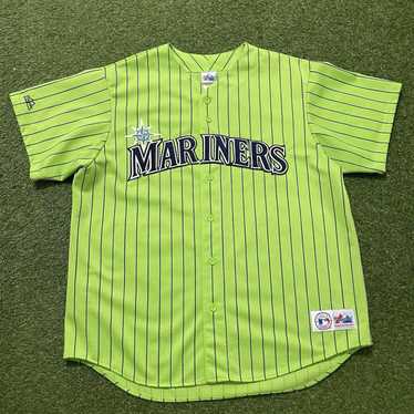 RARE VTG Seattle Mariners Powell Majestic Teal Pinstripes