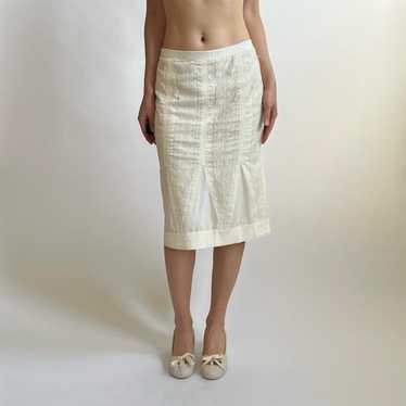 Vintage Women's Casual Skirt - Cream/White - XS –… - image 1