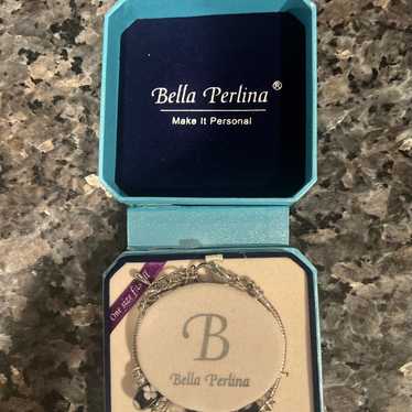 Bella Perlina Charm Bracelet New In Box Pearl Purple Glass