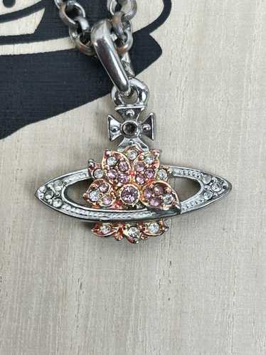 【Vivienne Westwood MAN】FLOWER ORB LAYERS Vivienne Westwood Small Orb Necklace Pendant Black x floral