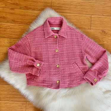 ZARA サマーツイードジャケット ピンク ZARA サマーツイードジャケット ピンク（ZARA ザラ レディース