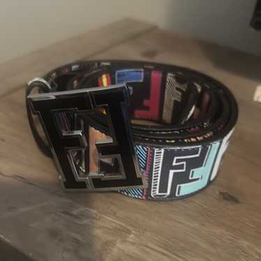 FENDI ブラックレザー ベルト ゴールドバックル FENDI - FENDI フェンディ FFロゴバック リバーシブルレザー