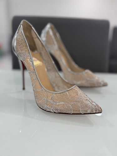 クリスチャンルブタン　follies lace パンプス Follies Strass - 100 mm Pumps - Mesh, suede calf and strass