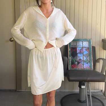 Women's Skirt - White/Cream - S – vintage mini sl… - image 1