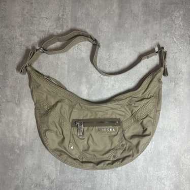 Diesel Men Archive Shoulder Bag Y2K Crescent Black