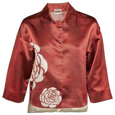 トップス MIU MIU Silk Chiffon Frill Shirt Miu miu silk tops - Gem