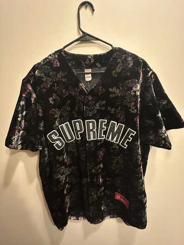 ウェア Supreme Floral Velour Baseball Jersey.L Supreme Floral Velour Baseball Jersey (FW19) - $138