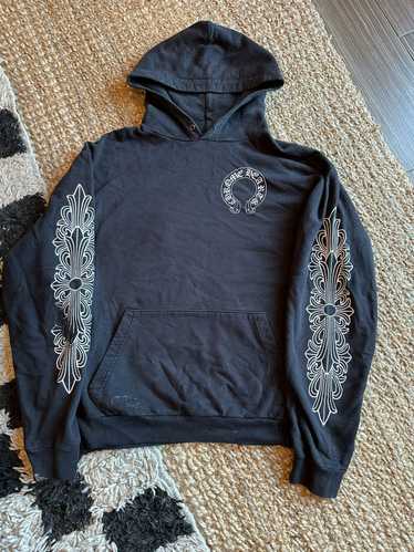 在庫少◆送料込♪【Chrome Hearts】horseshoe フローラル hoodie Chrome Hearts ホワイト ホースシュー ロゴ ジップアップ