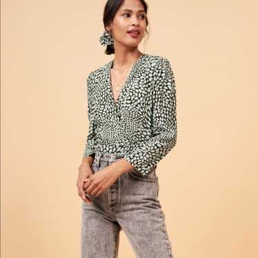 Ruffle High Neck Georgette Woven Blouse | Karen Millen