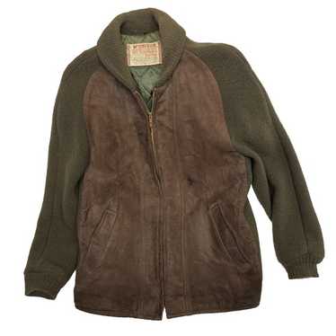 ジャケット・アウター McGREGOR SUEDE LEATHER PANEL KNIT JACKET Vintage McGregor Suede Jacket Sherpa Lining 1950s~Awesome