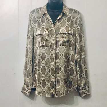 Joe Fresh Python Print Silky Blouse Size Small - image 1
