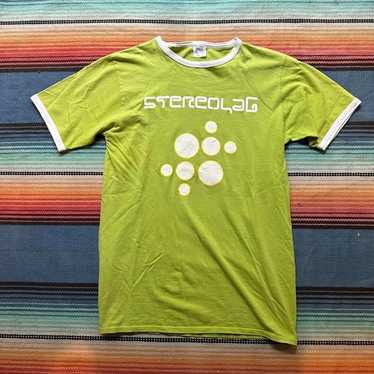 Stereolab T-shirt, Vintage Rare Tee Shirt, Black Red Ringer