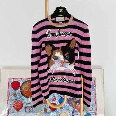 GUCCI❤︎猫セーター GUCCI 【Sサイズ】セーター モヘア ニット ネコ アニマル 刺繍