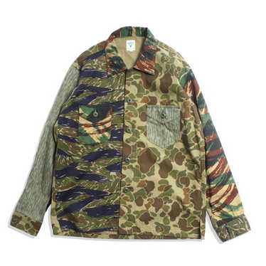 ジャケット・アウター South2 West8 SMOKEY SHIRT - CRAZY CAMO SMOKEY SHIRT - TWEED / CRAZY PATTERN / Green | South2 West8