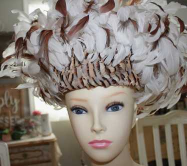 Vintage Ms Divine Designer Tagged Wool And Feathe… - image 1