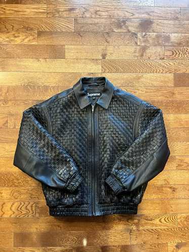 ネ*世様 Supreme Woven Leather Zip Up Cardig Supreme Woven Leather Zip Up Cardigan (FW24) - $398