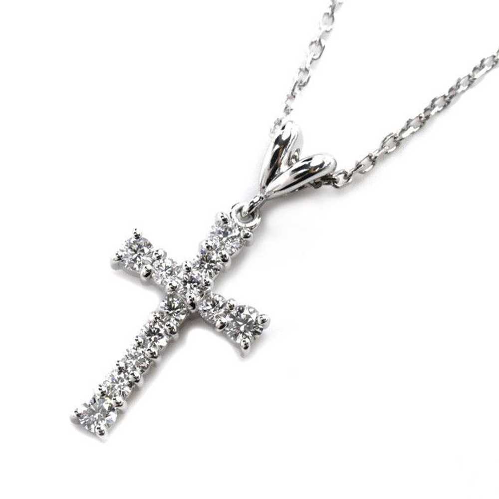 Mikimoto Mikimoto MIKIMOTO Cross Au750 White Gold Necklace Metal Necklace