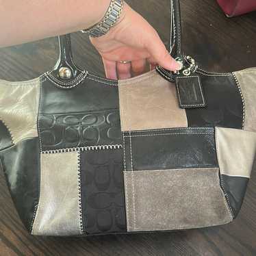 バッグ Coach Patchwork Signature tote bag 1615 Coach signature patchwork tote - Gem
