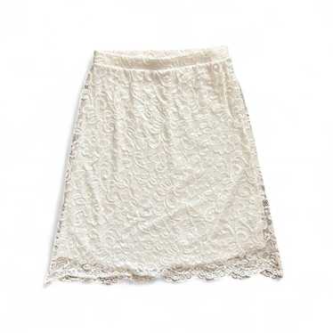 Preloved Women's Lace Skirt - White/Cream - M – "… - image 1