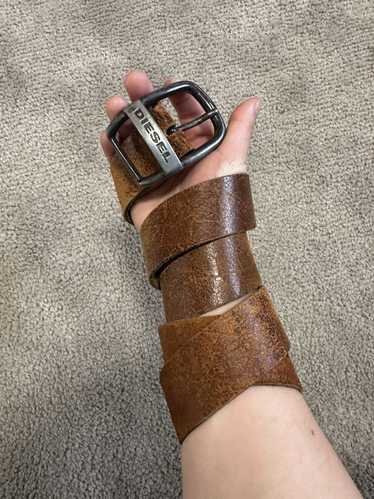 【ヴィンテージ 】DIESEL デカロゴ メタル leather ベルト 85 B-1DR: Leather Belt with silver D logo buckle | Diesel