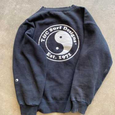 Vintage 90s T&C Surf Designs Surfboards Spellout Pullover