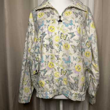ellesse (M)ホワイトファー付きクロップドジャケット ブルゾン y2k ellesse (M)ホワイトファー付きクロップドジャケット ブルゾン