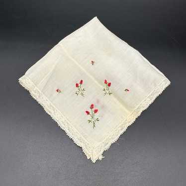 小物 1900s Hand Embroidery Handkerchief 小物 1900s Hand Embroidery Handkerchief Vintage Embroidered