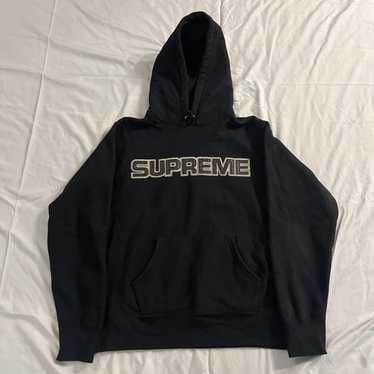 Supreme Supreme Perforated Leather Logo Hoodie FW18' - Gem
