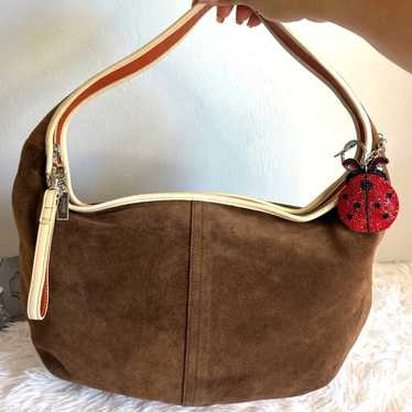 Vintage Suede Coach Hobo Bag - Gem